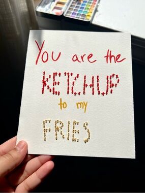 Handmade 'You Are the Ketchup to My Fries' Card | Humor cards | Friendship cards